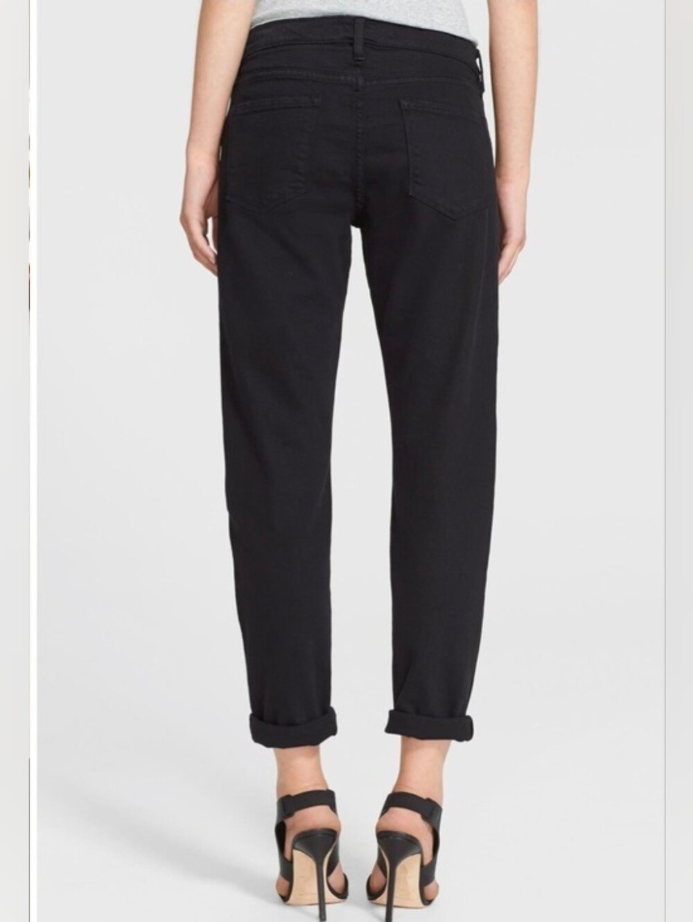 Frame Denim Black Le Nouveau Straight Ankle Jeans Womens 27 Stretchy High Rise - Picture 2 of 11